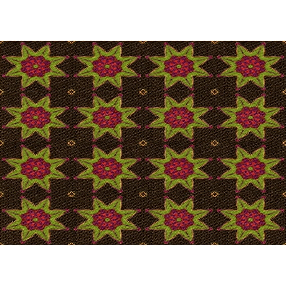 Ahgly Company Indoor Rectangle Patterned Oak Brown Area Rugs, 8' x 10'