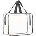 thumbnail image 4 of Bolsa organizadora de artículos de tocador de maquillaje transparente grande de 2 piezas, bolsas de mano de plástico transparente, bolso de mano pequeño transparente impermeable Xemadio YZY193, 4 of 7