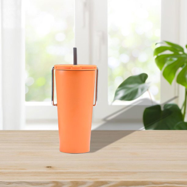 Taza aislada de acero inoxidable, Taza de Viaje de 20, taza de té de la leche a prueba de fugas, taza aislada para Camping, salón, oficina, hogar, , Naranja