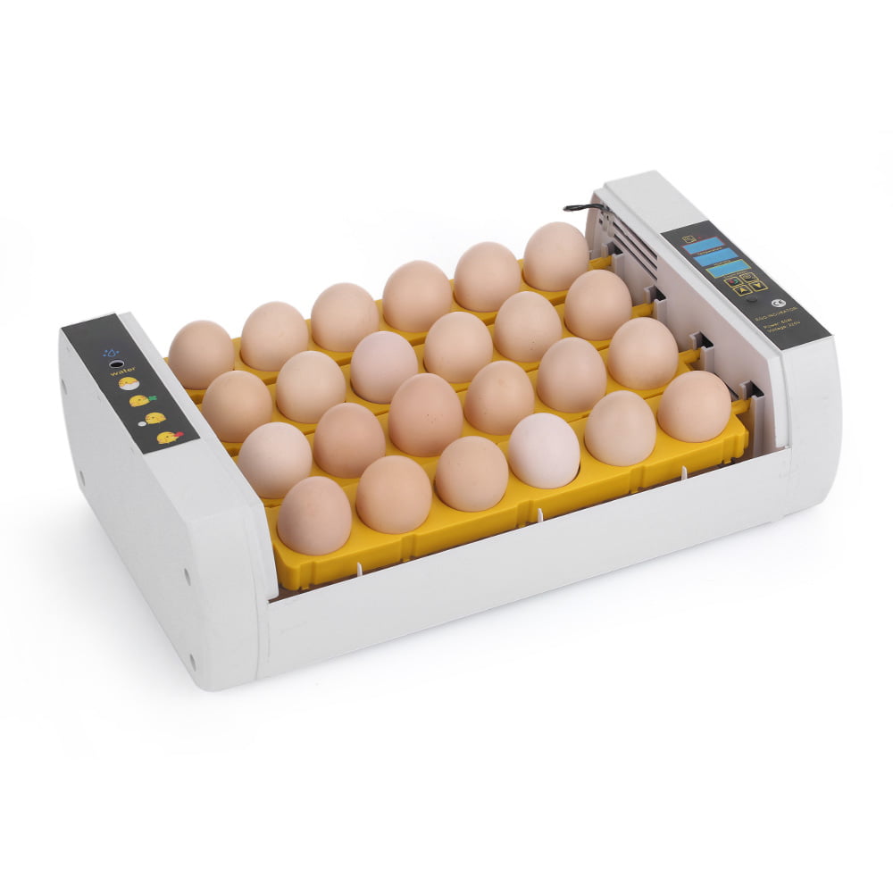 Egg Incubator Breeder for Chicken Ducks Pigeon Birds 24 Eggs Fully Automatic & Digital Incubator for Hatching Poultry LED Humidity Display Control Temperature & Countdown to Turn Eggs Egg Incubator 