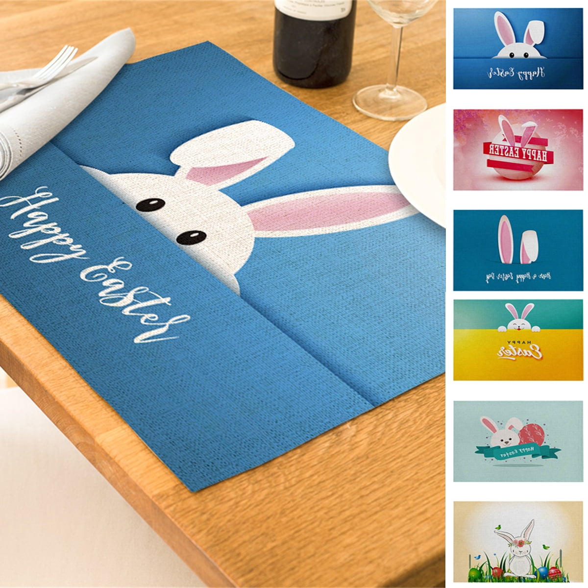 Cheers US Happy Easter Placemats Easter Bunny Placemats for Dining
