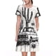 thumbnail image 1 of Disketp Vintage Cactus Pickup para Vestido de Manga Corta para Mujeres, Vestidos de Verano para Mujeres, Casual y Holgado para la Playa, 1 of 6