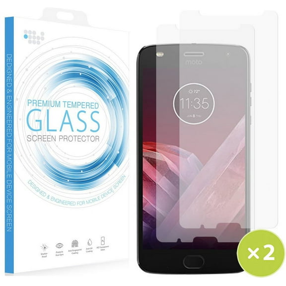 2X Tempered Glass Nakedcellphone 9H Hard Clear Screen Protector Guard [Crack Saver] for Motorola Moto G6 Play, Moto G6 Forge