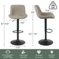 thumbnail image 6 of YOUNIKE Swivel Bar Stools Set of 2 Adjustable Leather Counter Barstool, Khaki, 6 of 8