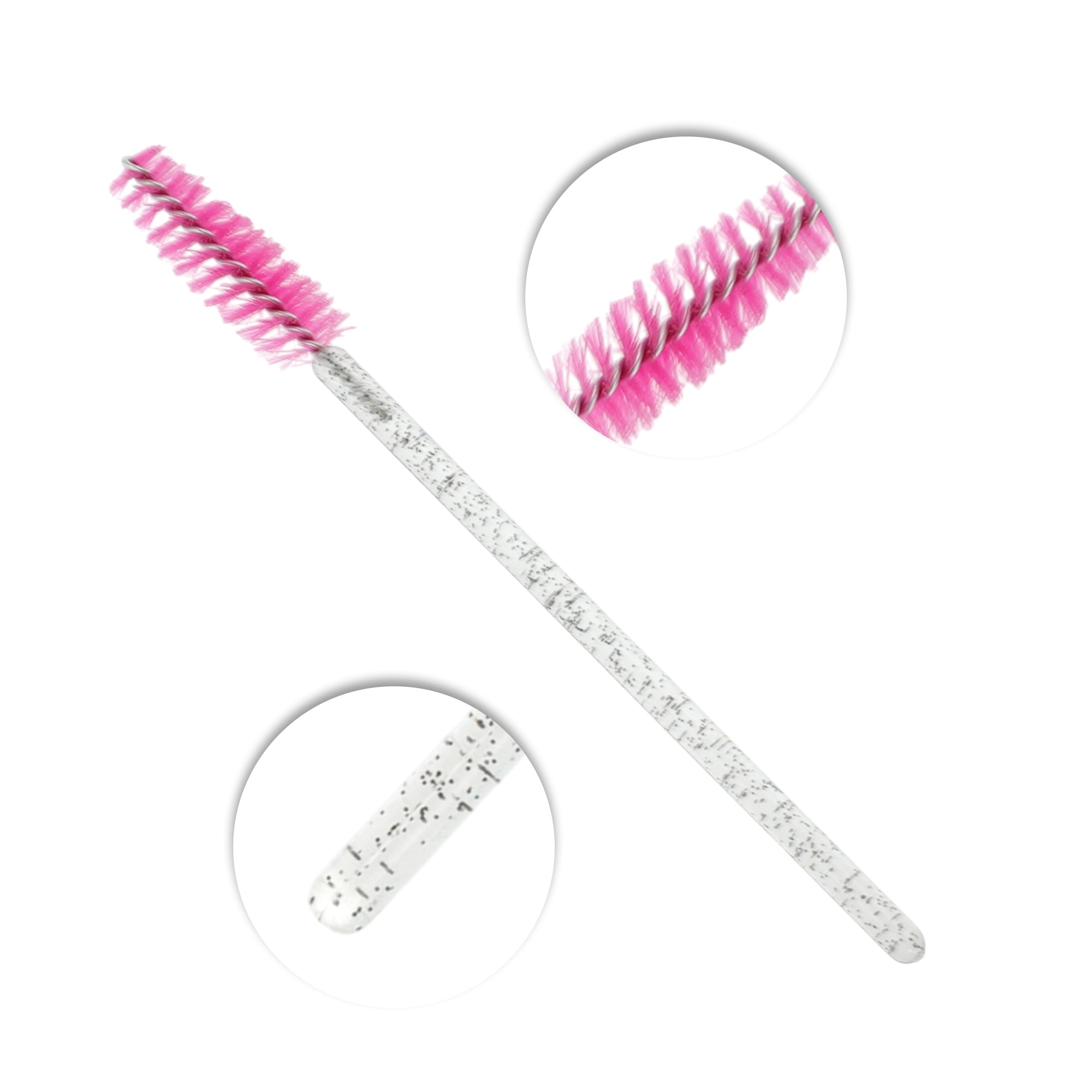 Unique Bargains 100 Pcs Durable Portable Eyelash Brush for Vacation Rose Red, Black