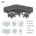 thumbnail image 2 of Outdoor Furniture Set L-Shape 7-Piece Sectional Sofa Patio Conversation Set - Black Olefin, 2 of 9