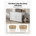 thumbnail image 5 of Cat Litter Box Enclosure Furniture, 27.6" Hidden Litter Box Cabinet, Metal Legs & 2-Tier Shelves, Waterproof Cat Washroom, Fits Most Litter Boxes, for Living Room, 5 of 9
