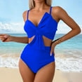 thumbnail image 6 of COMVALUE Womens Bikini Set High Waisted Swimwear Tie Knot High Rise Two Piece Swimsuits Bathing Suits (Blue, XS), 6 of 8