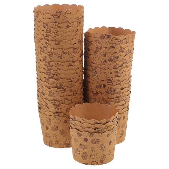 ULTNICE 50pcs Paper Dessert Cups Light Brown For Business Owners Events