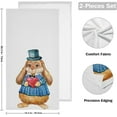 thumbnail image 2 of Dreamtimes Valentine's Day Rabbit Cute Bath Hand Towels 2 PCS, Ultra Soft and Highly Absorbent, Heart Red Watercolor Decorative Fingertip Face Towel for Home, Bathroom, Kitchen, 28.3"x14.4", 2 of 5