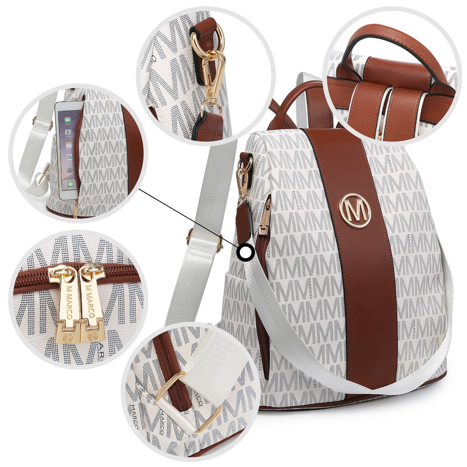 MKP Woman Fashion Backpacks Handbags 2pcs Vegan Leather Anti  display picture 1