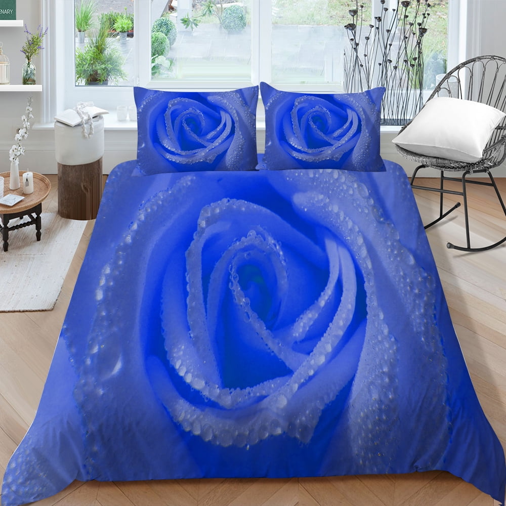 Home Bed Set Newly Fashion Bedding Cover Suit 3D Rose Printed Quilt
