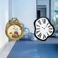 thumbnail image 2 of Marco de fotos redondo,Pequeño cuadro vintage dorado para pared,Reloj de pared,Reloj de pared interior con números romanos nórdicos,Relojes distorsionados Reloj electrónico de lujo moderno, 2 of 8
