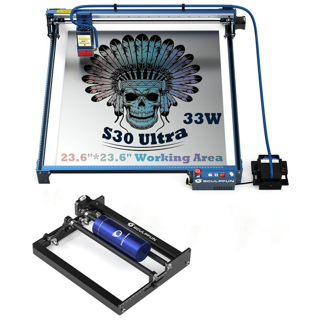 Máquina de grabado láser y rodillo rotatorio SCULPFUN S30 Ultra de 33 W