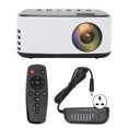 thumbnail image 1 of Mini proyector negro blanco HD 1080P proyector de cine en casa portátil al aire libre para teléfono inteligente tableta portátil TV Stick enchufe del Reino Unido 100-240V, 1 of 9
