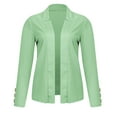 thumbnail image 4 of Lcziwo Blazer Coats for Women Long Sleeve Notch Collar Cardigan Blazer Open Front Office Work Jackets Plain Button 2025 Outerwear Mint Green,M, 4 of 5