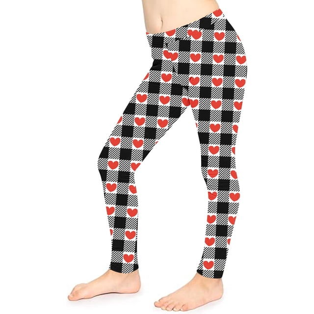 Odeerbi 3-8 Años Niñas Leggings Día de San Valentín Mallas Elásticas Pantalones de Verano Cintura Alta Panty Suave