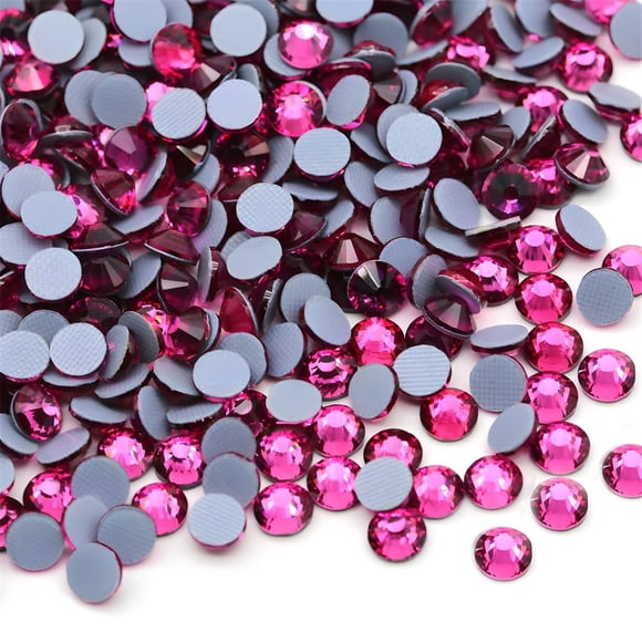 Hotfix Rhinestones Flatback Glass Rhinestone 1440PCS SS20 4.6-4.8MM Gemas redondas para uñas Arte Glitter Cristales Piedra DIY Bolsas Ropa Zapatos (Rojo purpura)