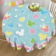 thumbnail image 3 of Easter Round Tablecloth 60 x 60 Inch, Colorful Pastel Easter Eggs Decorative Table Cloth Dining Table Cover, Spring Dinner Party Picnic Decoration, 3 of 6