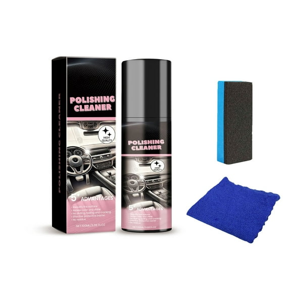 Car Interior Polish 100ml - Automotive Cleaner & Protector for Leather Plastic & Vinyl - Restores Shine & Prevents Stains - Easy Apply Formula