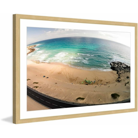 MARMONT HILL - 'Telescopic Beach View' by Karolis Janulis Framed Painting Print - Multi 30 x 20