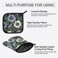 thumbnail image 3 of Yayeee Oven Mitts and Pot Holder Set of 4 Heat Resistant Kitchen Gloves Baking Hot Pad, Dark Floral, 3 of 5