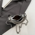 thumbnail image 3 of Bolso De Hombro Crescent Mujer Cadena De Cuero De PU Viaje Femenino Plata, 3 of 6