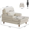 thumbnail image 2 of Tribesigns 37.8" Oversized Chaise Lounge with Adjustable Backrest, Indoor Modern Comfy Chair Sleeper (Off-White), 2 of 7
