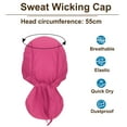 thumbnail image 4 of Uxcell Sweat Wicking Cap Skull Cap Football for Men Dew Rags, Rose Red, 4 of 7