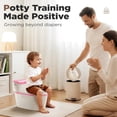 thumbnail image 3 of 3-in-1 Toddler Potty Training Toilet with Flushing Sound, Wipes Storage & Toilet Paper Holder, Realistic Potty Chair with Detachable Seat and Easy-Clean Design for Boys & Girls Ages 18+ Months (Pink), 3 of 17