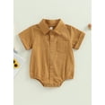 thumbnail image 2 of Bagilaanoe Newborn Baby Girl Boy Shirts Rompers Short Sleeve Bodysuits 6M 12M 18M 24M Infant Casual One Piece Short Jumpsuit, 2 of 8