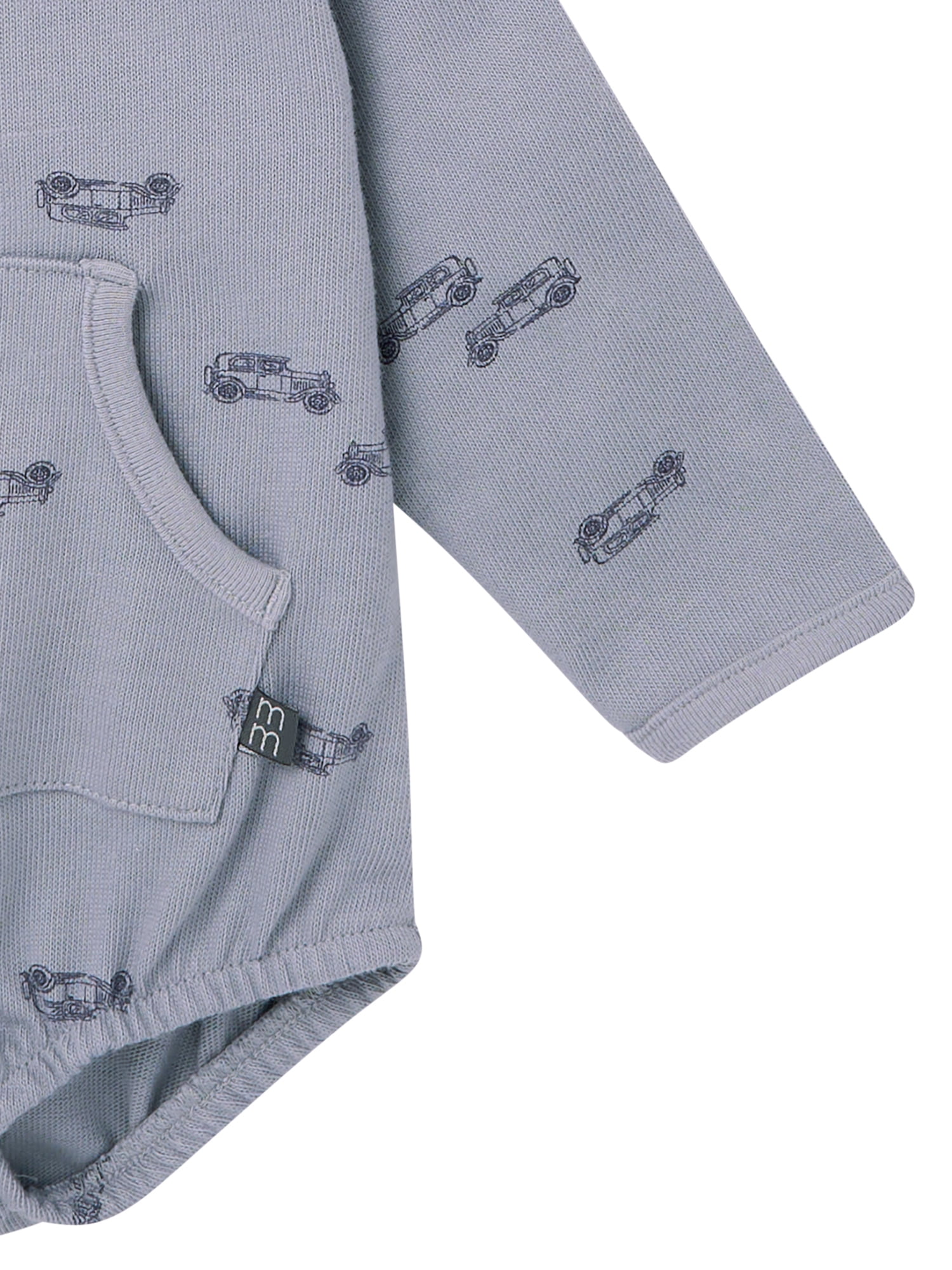 Modern Moments by Gerber Baby Boy Henley Dumpling Romper with Kanga Pocket, Sizes 0/3 Months - 24 Months
