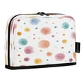 thumbnail image 2 of Standing Pencil Case with Base Large Capacity Stationery Pouch Pen Bag with Zipper for Women Men Small Watercolor Splashes and Dots, 2 of 7