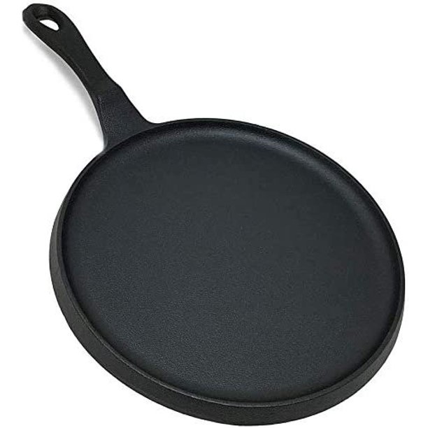 Crepe Pan Nonstick Kosher Seasoned Cast Iron Induction Compatible Flat Tawa  Griddle - 10 Inches