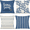 Blue, variant on Tropical Palm Tree Throw Pillow Covers 20 x 20 Inch Summer Outdoor Green Leaves Decorative Pillow Cases Polyester Linen Cushion Covers for Couch Sofa Home Decor Set of 4