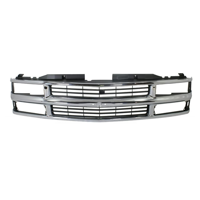 Garage-Pro Grille Assembly Compatible With 1994-1999 Chevrolet C1500, 1994-1999 Chevrolet C1500 Suburban Chrome Shell with Painted Black Insert, Plastic