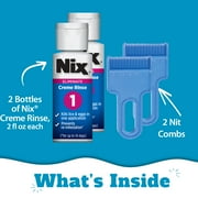 Nix Lice Killing Creme Rinse Family Pack, 2 Bottles x 2 fl oz each & 2 Combs