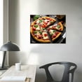 thumbnail image 3 of ONETECH Derkymo Food Canvas Wall Art Delicious Italian Pizza Served on Wooden Table Food Pictures Stretched Gallery Canvas Wraps Giclee Print for Kitchen Dinning Room Restaurant 16\x12\, 3 of 4