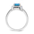 thumbnail image 2 of 925 Sterling Silver Square Blue Created Opal Cubic Zirconia Cz Ring Gemstone, 2 of 8