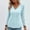Light Blue, variant on Women's V-Neck Long Sleeve Lace T-Shirt Casual Solid Blouse Top