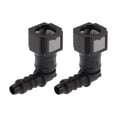 thumbnail image 1 of Conector rápido de línea de combustible de 15/64" para manguera ID para conector macho SAE de 1/4" hembra a barbado adaptador rápido de 90 grados accesorios de sellado de plástico negro gris 2 piezas, 1 of 6