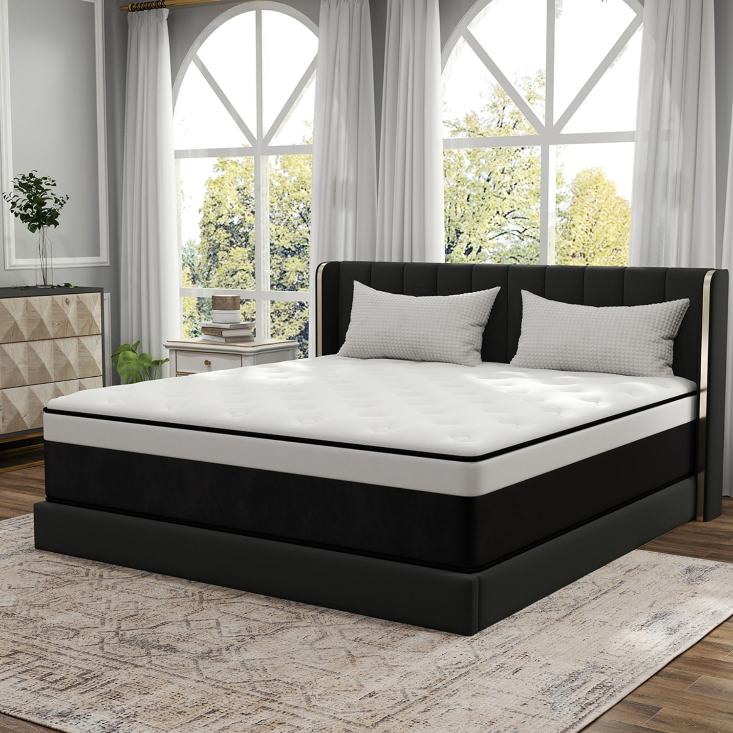 AMENDPATURE 8" Twin Size Hybrid Mattress,Gel Infused Memory Foam and Pocket Spring in a Box,Medium，Adult