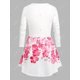 thumbnail image 2 of Talla grande Twist Front Floral Butterfly Tee Rosegal Mangas largas de talla grande, 2 of 5