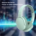 thumbnail image 2 of Rirool Bluetooth Over-Ear Headphones, Wireless Foldable Headset with HiFi Stereo Deep Bass, 12H Playtime, Built-in Mic, Soft Protein Earpads for Travel, Home, Office & Cellphone, Mint Green, 2 of 8