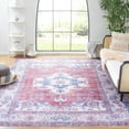 thumbnail image 3 of SAFAVIEH Serapi Oralee Traditional Machine Washable Area Rug, Red/Ivory, 6'7" x 9', 3 of 14