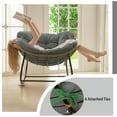 thumbnail image 5 of SDJPOI Outdoor Patio Rocking Chair Cushion, Waterproof & Fade Resistant Tufted Egg Chair Cushion with 6 Straps, Wicker Papasan Chair Cushion for Indoor & Outdoor, 5 of 8