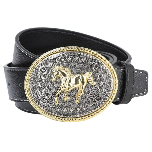 Cinturón de Vaquero Occidental Salvador de Cuero Negro 110-125 cm