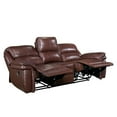 thumbnail image 4 of Lexicon Lyman Leather Match Lay Flat Double Reclining Sofa in Brown, 4 of 9