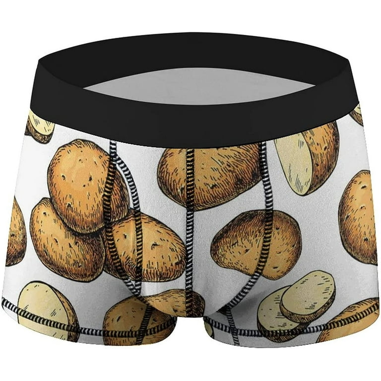 Potato Hand Drawn Food Men's Underwear Soft Boxer Briefs With Wide Waistband