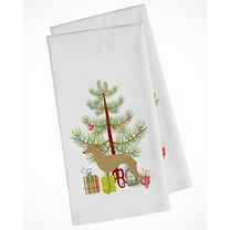 Italian Greyhound Merry Christmas Tree White Kitchen Towel Set of 2 Dish Towels